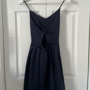 Mini dress in blue with cross back